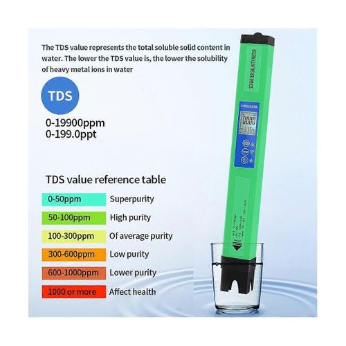 5in1 Testeur De Qualité De L¿Eau Numérique Compteur De Salinité Ec Tds S.G Temp Sel Moniteur Pour Driking Eau Piscine Aquarium Hydroponique