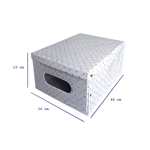 Grande Boîte Marilyn pliable NEUF vinyle pvc 48 x 36 x 19 cm à couvercle blanc bleu rayures Panier Bac Rangement linge dressing, Coffre à jouets