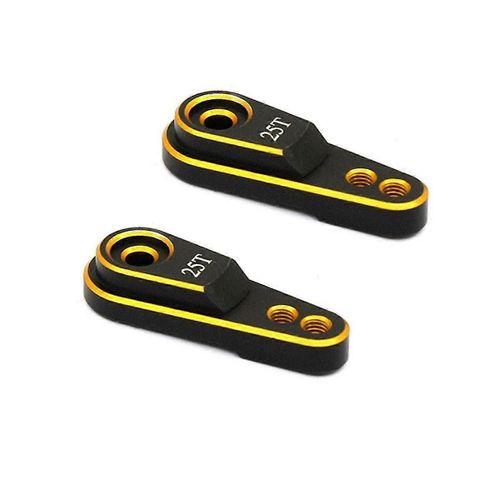 2pcs métal 25T servo bras servo klaxon pour 1/10 RC voiture bateau Futaba Savox PowerHD Axial SCX10 pièces, 2