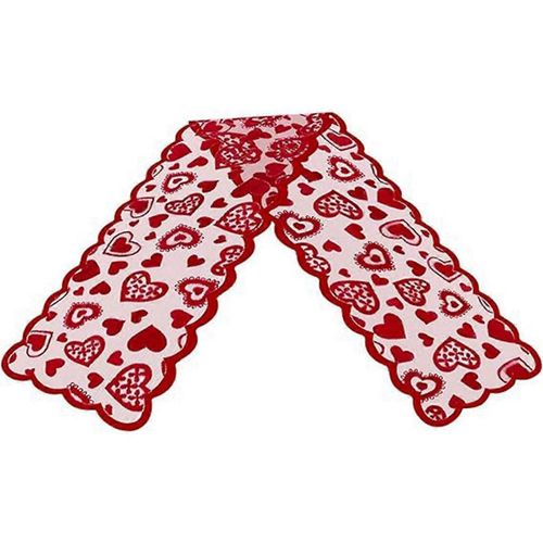 Chemin De Table Decor Saint Valentin, Chemin De Table En Dentelle Rouge 13 X 72 Pouces, Mariage Saint Valentin Romant