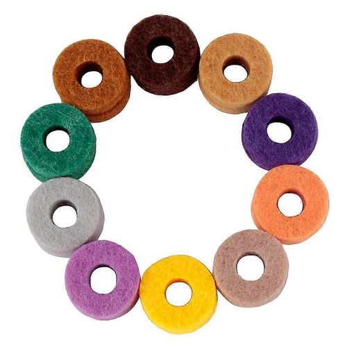 10 Pcs/Pack Cymbale Stand Feutre Rondelle Pad Remplacement Rond Doux Pour Batterie Set (Couleur Aléatoire)
