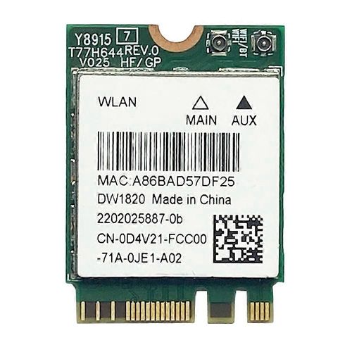 DW1820 QCNFA344A Carte réseau sans fil 2.4G + 5G Dual-Band Gigabit Bluetooth 4.1 NGFF Carte réseau Su