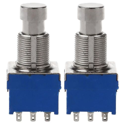 2 Pcs Commutateurs D¿Effets De Guitare 9 Broches Effets De Guitare Pédale Pied Métal Interrupteur True Bypass Bleu