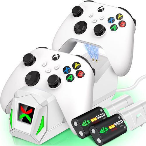 Station De Charge S6 Pour Xbox One,Xbox One X,Xbox One S,Chargeur De Contrôleur Pour Xbox Series X,Xbox Seires S Avec 2 Pièces 24.Com - Type Q227-White