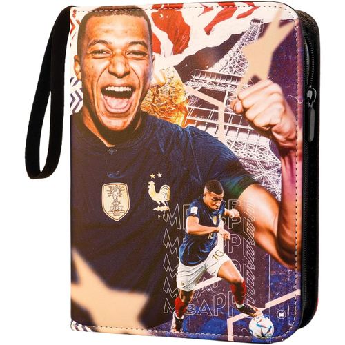 Album De Collection Pour Cartes De Football,Cartes À Collectionner,4 Pochettes,50 Pages,400 Cartes,Classeur À 3 Anneaux,Pour Cartes De Sport,Livre,Avec Fermeture Éclair,Poignée De