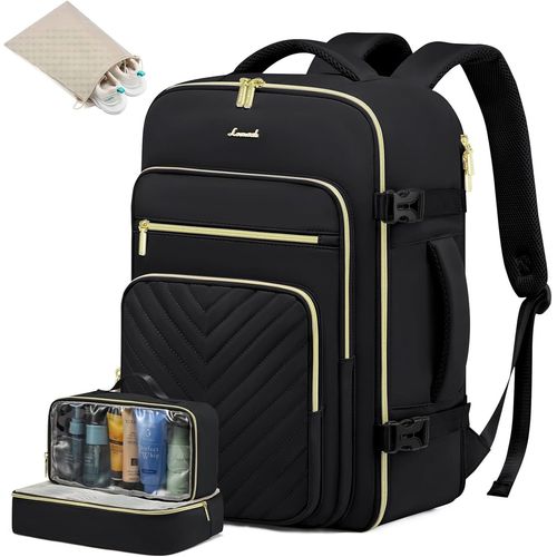 Sac À Dos Voyage Ca E Avion,50L Sac De Voyage Femme Bagages Ca E Pour Easyjet Ryanair,Imperméable Sac Ordinateur Portable 18 Pouces Val De Randonnée Affaires Travail,Noir