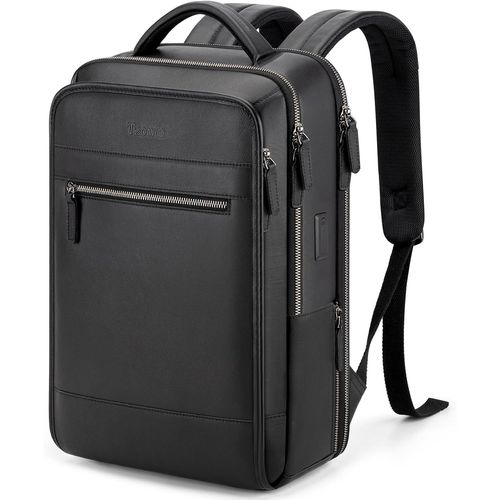 Sac A Dos Cuir Ordinateur Portable Homme Et Femme,Sacs A Dos Vintage En Véritable Avec Port De Chargement Usb/Type-C Pour Ordinateur De 15,6"",Sac À Dos Fin Pour Voyages D'Affaires