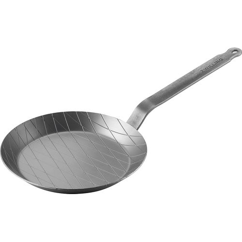 Forgé Poêle En Fer,Fond Épais Avec Structure En Losange,Pour Griller Ou Saisir À Feu Vif,Ø24Cm,Argent