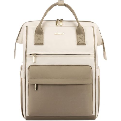 Sac A Dos Femme,15,6 Pouces Imperméable Pour Prdinateur Portable Elegant Antivol Avec Port De Charge Usb & Pc Compartiment Pour Collège Voyage Loisir Travail Affaire,Kaki Beige