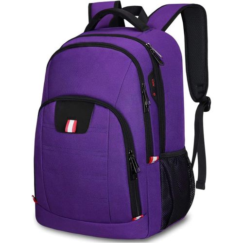 Sac À Dos Antivol Et Imperméable Avec Fente Usb; Pour Le Travail,Les Voyages,Pour Les Hommes Et Les Femmes,Il Convient Aux Ordinateurs Portables De 15,6 Pouces,Violet