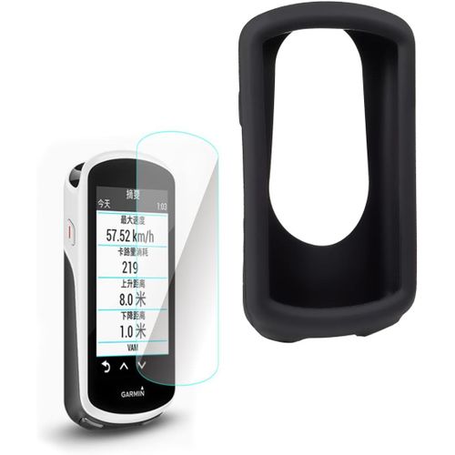 Étui Compatible Avec Garmin Edge 1030 Coque De Protection En Silicone Pour Gps,Films En Verre Trempé Pour Garmin Edge 1030