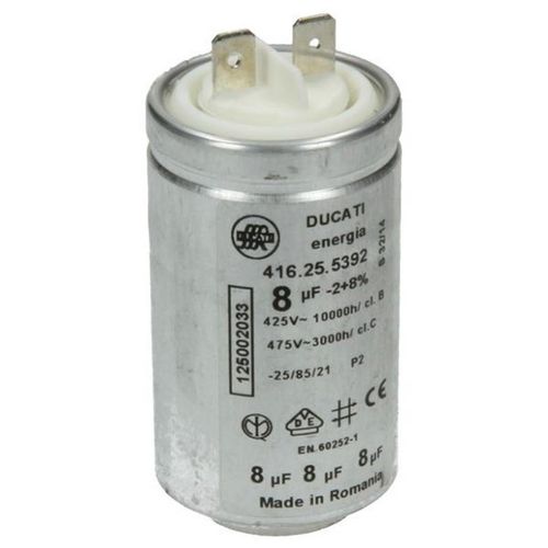Condensateur 8MF 450V d'origine Sèche-linge (1250020334 2I MARCHI AEG ARCTIC ARDO ARISTON HOTPOINT ARTHUR MARTIN ELECTROLUX BAUKNECHT BEKO BELLAVITA BOMPANI BOSCH BRANDT BSK CALEX CANDY CRYSTAL CURLIN