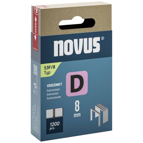Agraphe plat D type 53 F L11,3xL8mm fil L.1,25mm 1200 pièces.NOVUS