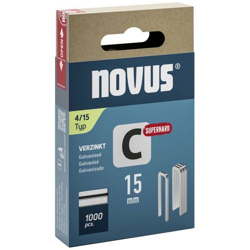 Clip arrière étroit type C 4 L.6mm patte L.15mm fil L.1,1mm 1000 pièces.NOVUS