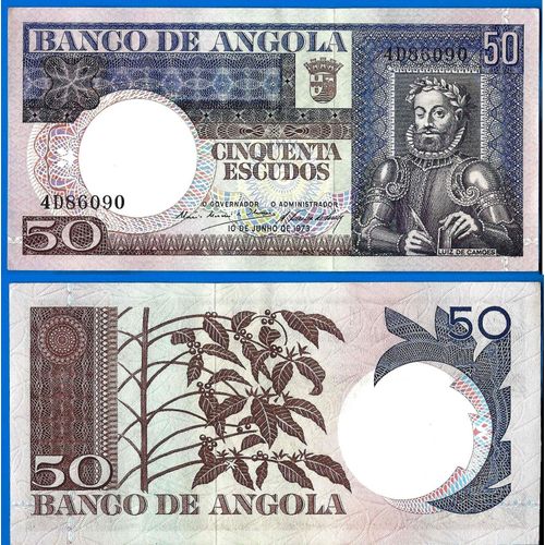 Angola 50 Escudos 1973 Neuf Escudo Afrique Billet Colonie Portugal Camoes