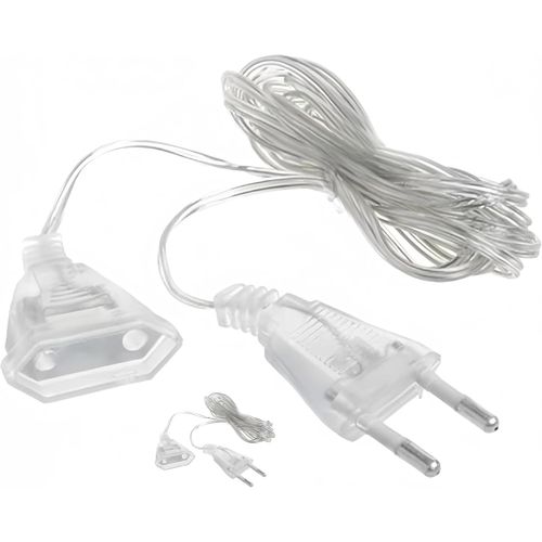 2 Pcs Rallonge Electrique 3M,Fil Électrique Transparent,Petite Rallonge Electrique, Rallonge Électrique Transparente,Rallonge De Prise Euro 3M Pour Lanternes Led Et Utilisation Extérieure.
