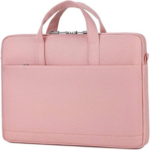 Sacoche Pour Ordinateur Portable 15.6 Pouces Sac À Bandoulière Multifonctionnel Sac À Main Housse De Protection Pochette Pc Portable Hommes/Femmes/Affaires Rose