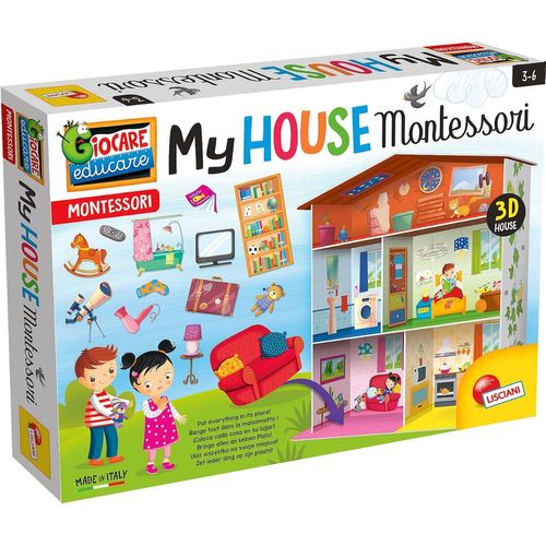 Giocare Educare Montessori Jeu D'éveil-Jouet Formes Et Couleurs, Ex72477, Puzzle Maison 3d, Taille Unique
