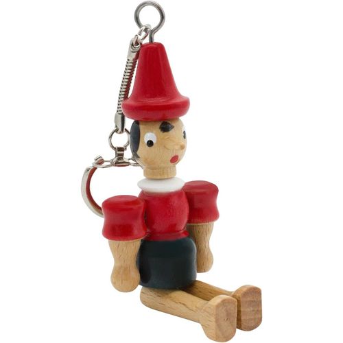 Pinocchio Porte-Clés En Bois, Longueur : 10 Cm-Fabriqué En Italie - 9029