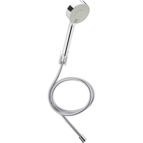 /Douche Basic Jet Set De Douche (Douche À Main + Support + Flexible De Douche) | Pour Baignoire Piles, Pommeau 3 Jets, 95 Mm, Anti-Calcaire Technique, Longueur Du Tuyau: 150 Cm