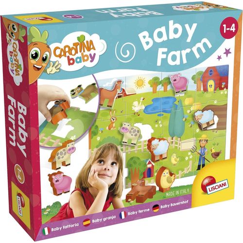 - Puzzle 18 Pièces Décor Ferme Et Animaux En Plastique - Jeu Educatif - Pour Enfants De 1 À 4 Ans - Carotina Baby