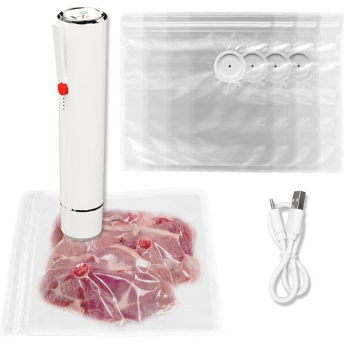 Machine Sous Vide Alimentaire, Appareil Sous Vide Alimentaire Rechargeable, Appareils De Mise Sous Vide 5 Sacs Sous Vide Inclus, Emballeur Sous Vide La Cuisine Et La Conservation