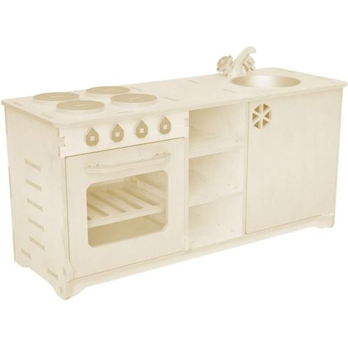 Sweetme Cuisine Jouet Pour Enfants, Cuisine Montessori Fille En Bois Avec Évier Four, Tiroirs, Jeux Éducatifs Montessoriani 2 3 Ans