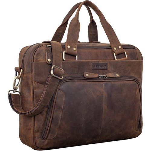 Royalz 'Chicago' Sac À Bandoulière En Cuir Pour Ordinateur Portable 15,6 Pouces Pour Homme Sac Messenger Grand Porte-Documents Sac À Main Business Vintage