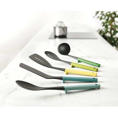 Duo Ensemble D'ustensiles 5 Pièces Avec Repose-Ustensiles Intégré, Ensemble D'ustensiles De Cuisine Hygiéniques Pour Une Utilisation Avec Des Ustensiles De Cuisine Antiadhésifs, Opale