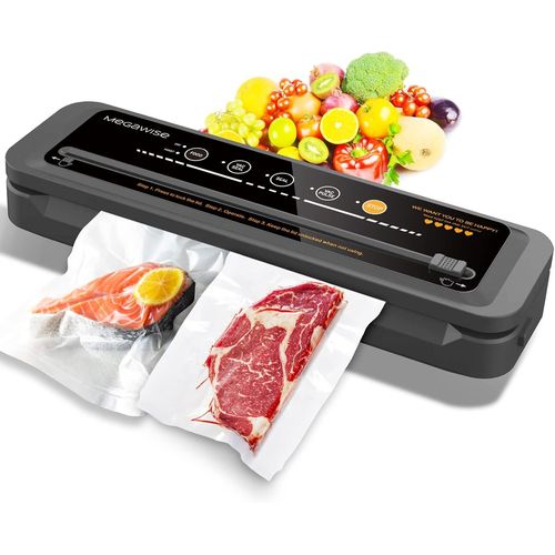 Machine À Emballer Sous Vide Mise À Jour (2025), Machine À Sceller Les Aliments Megawise Avec Kit De Démarrage, Modes Aliments Secs Et Humides, Design Compact Avec 10 Sacs Sous Vide Et Cutter Intégré
