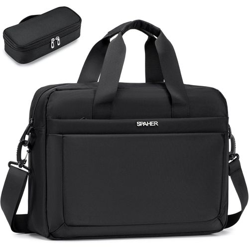Sac Ordinateur Portable 15.6 Pouces Sac Homme Bandoulière Pochette Ordinateur Sacs Et Housses Pour Ordinateur Portable Malette Cartable Homme Sac Travail Sacoche Porte Document Noir