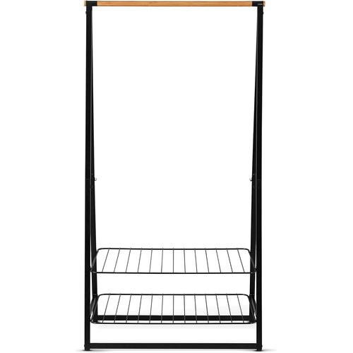 - Portant Pour Vêtements Linn - Indépendant - Deux Étagères Réglables En Hauteur - Utilisez Comme Séchoir - Multifonctionnel - Gain D'espace - Stable Et Robuste - Large - Black