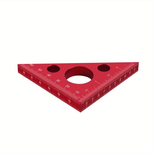 Règle à angle droit en aluminium,règle de travail de calcul,règle triangulaire,échelles,carré de charpentier de allumer iste,recommande des outils de mesure,jauge - Type Red #B