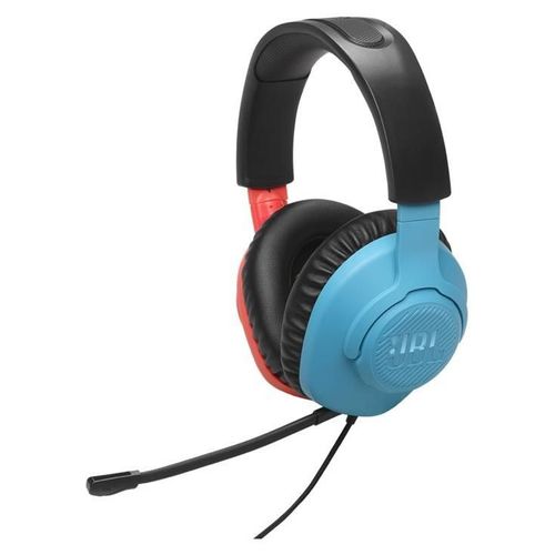 JBL Quantum 100N - Micro-casque - circum-aural - filaire - jack 3,5mm - bleu, rouge