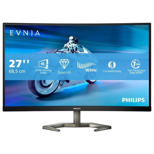 Philips Evnia 5000 27M1C5500VL - Écran LED - jeux - incurvé - 27" - 2560 x 1440 QHD @ 165 Hz - VA - 250 cd/m² - 4000:1 - HDR10 - 1 ms - 2xHDMI, DisplayPort - noir texturé