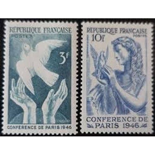 Conférence De La Paix À Paris : Colombe La Paire Année 1946 N° 761 762 Ycert Et Tellier Luxe