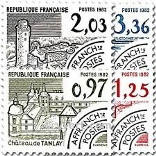Monuments Historiques Série Complète Année 1982 Timbres Préoblitérés N° 174 178 179 177 Yvert Et Tellier Luxe