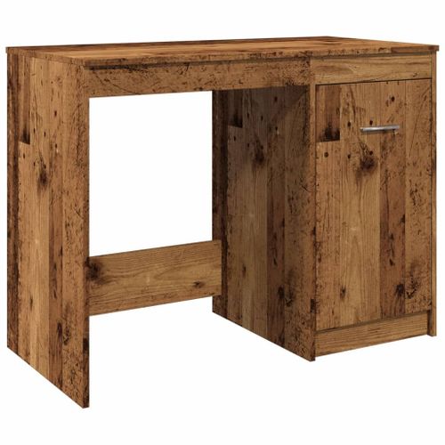 Bureau Table Poste De Travail Meuble D'ordinateur Informatique Étude Vieux Bois 100 X 50 X 76 Cm Bois D'ingénierie Brun Helloshop26 02_0023972