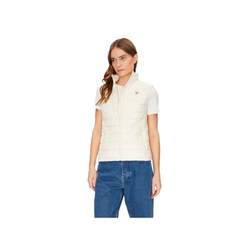Doudoune Sans Manche Guess Mini Triangle Femme Blanc
