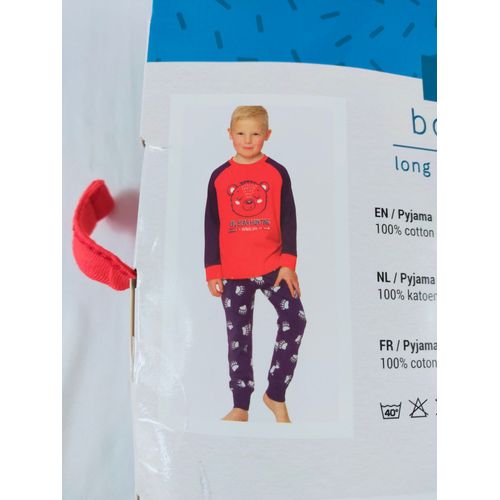 Pyjama 2 Piéces 100 % Coton Garçon 110/116 Cm Bleu Neuf