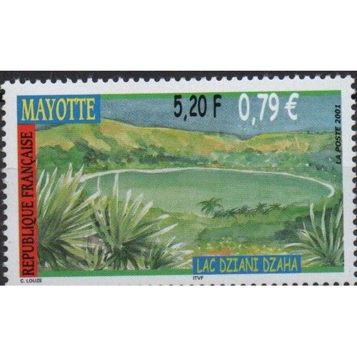 Mayotte Timbre Le Lac Dziani 2001