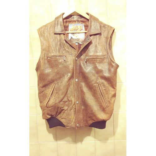 Gilet Marron Japa, Style Années 70, T. 40 Ou T. 42 (Bien Lire)