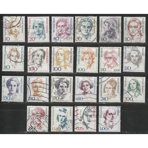 Lot De 22 Timbres Oblitérés, Allemagne, Femmes Célèbres, Années 80 À 2000