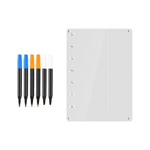 Acheter Calendrier acrylique magnétique pour réfrigérateur, planificateur  hebdomadaire, tableau blanc en acrylique transparent avec 6