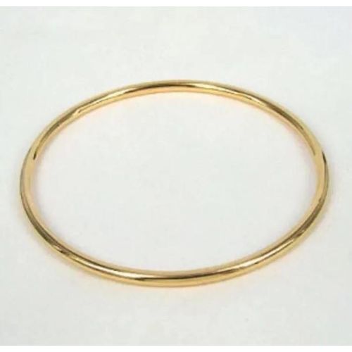 Bracelet Jonc Diamètre 6,6 Cm X 4 Mm Plaqué Or 18 Carats 750/1000