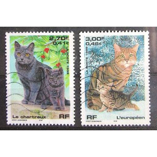 1999. F3283;F3284: Nature De France: Chats