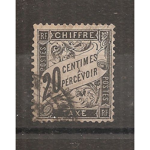 Taxe 17 (1881) Type Duval 20 Centimes À Percevoir Noir Oblitéré Défectueux (Cote 150e) (6702)