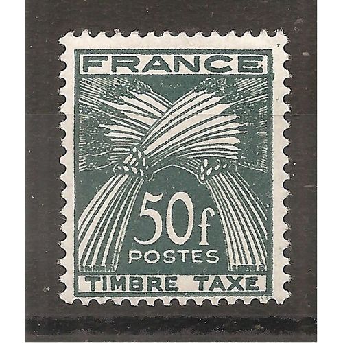 Taxe 88 (1946) Timbre Taxe 50f Vert Foncé N* (Cote 15,5e) (8192)