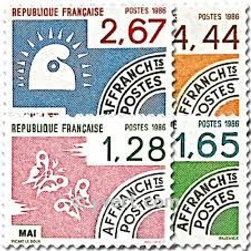 Les Mois De L'année (2) Série Complète Année 1986 Timbres Préoblitérés N° 190 191 192 193 Yvert Et Tellier Luxe