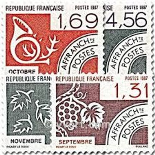 Les Mois De L'année (3) Série Complète Année 1987 Timbres Préoblitérés N° 194 195 196 197 Yvert Et Tellier Luxe